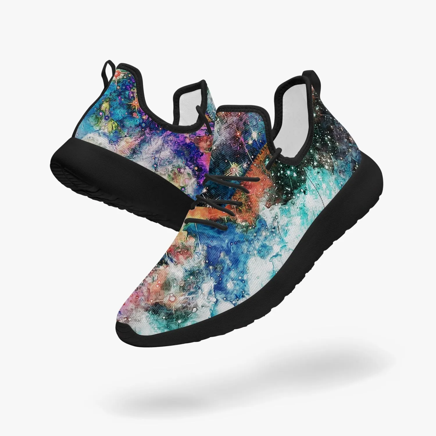 Acquiesce Apothos Psychedelic Split-Style Classic Mesh Knit Sneakers