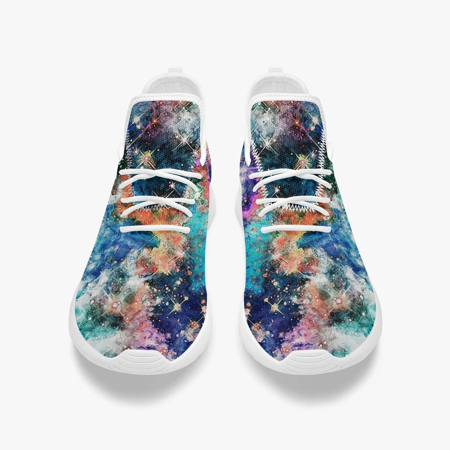 Acquiesce Apothos Psychedelic Split-Style Classic Mesh Knit Sneakers