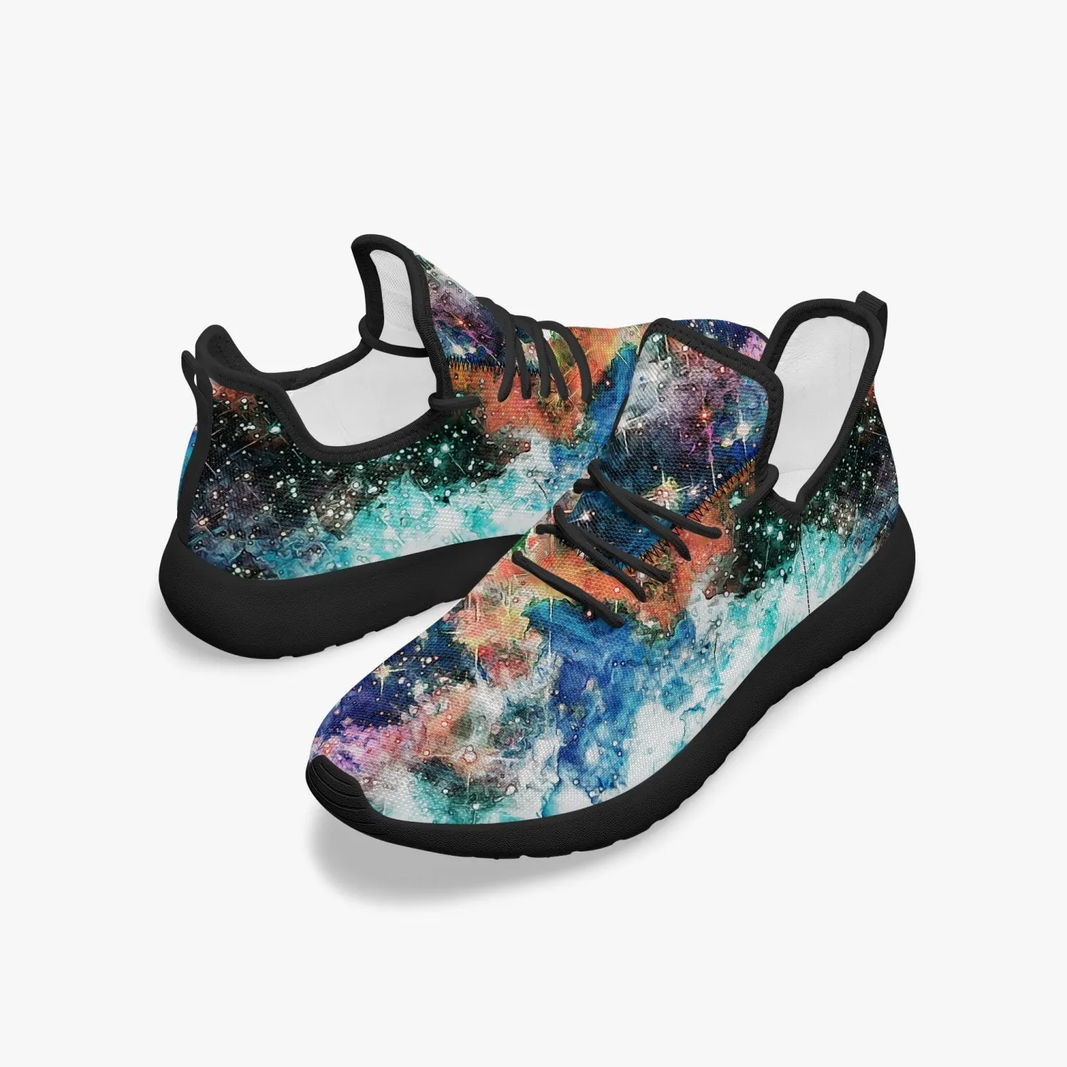 Acquiesce Apothos Psychedelic Split-Style Classic Mesh Knit Sneakers