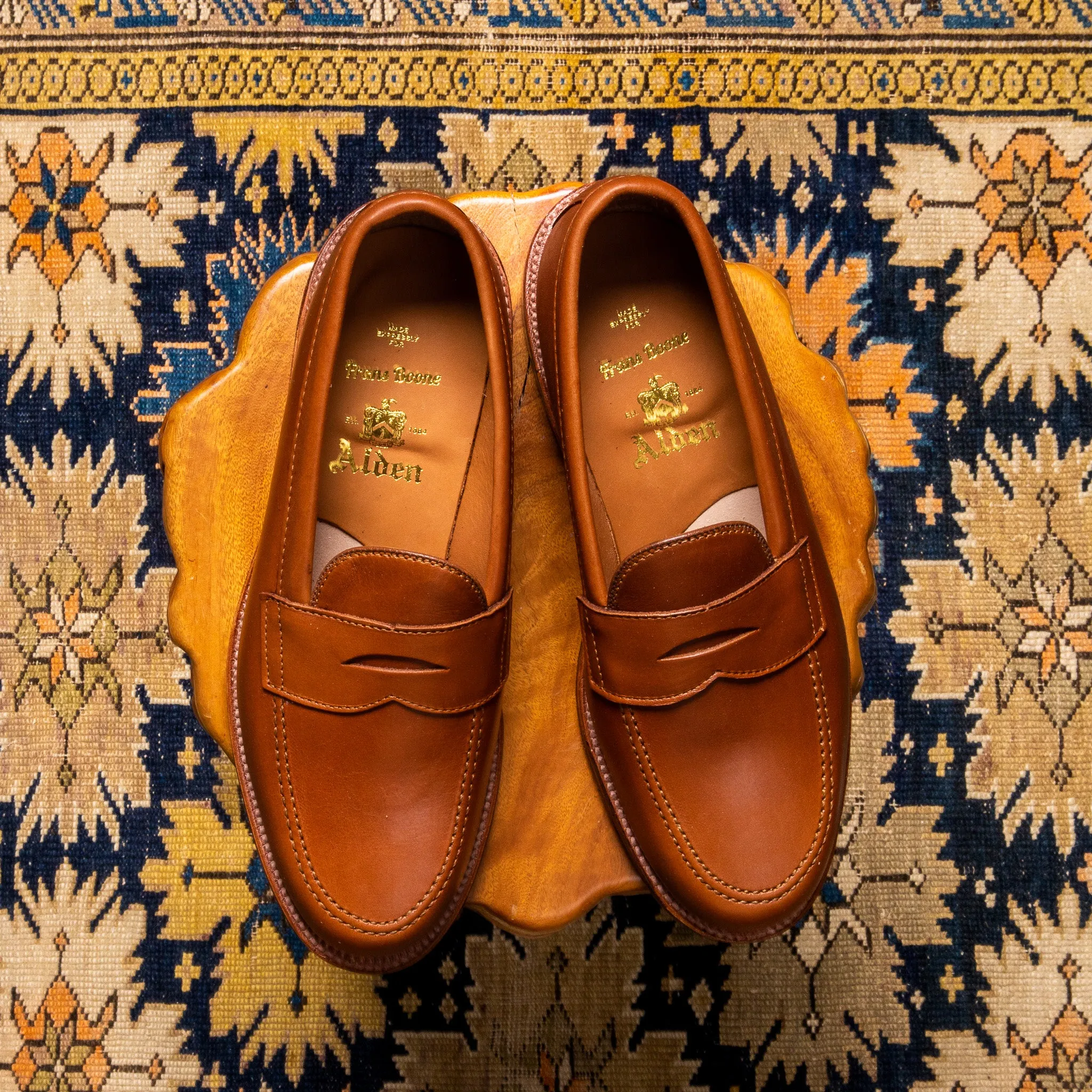 Alden Leisure loafer saddle Hoffmans calf leather