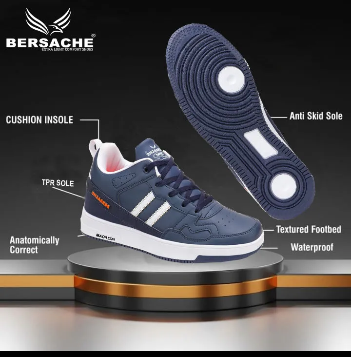 Bersache Lightweight Casual Sneaker Shoes For Men Blue-9055
