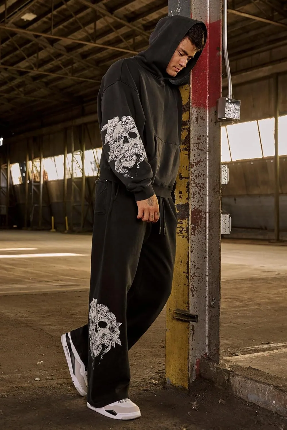 BOOMLEMON Mens Graphic Print Joggers Baggy Casual Workout Pants Bandana Punk Streetwear Sweatpants with Pockets