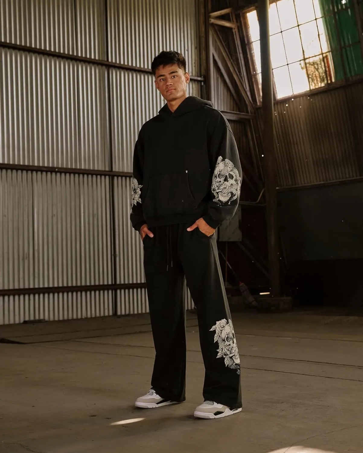 BOOMLEMON Mens Graphic Print Joggers Baggy Casual Workout Pants Bandana Punk Streetwear Sweatpants with Pockets