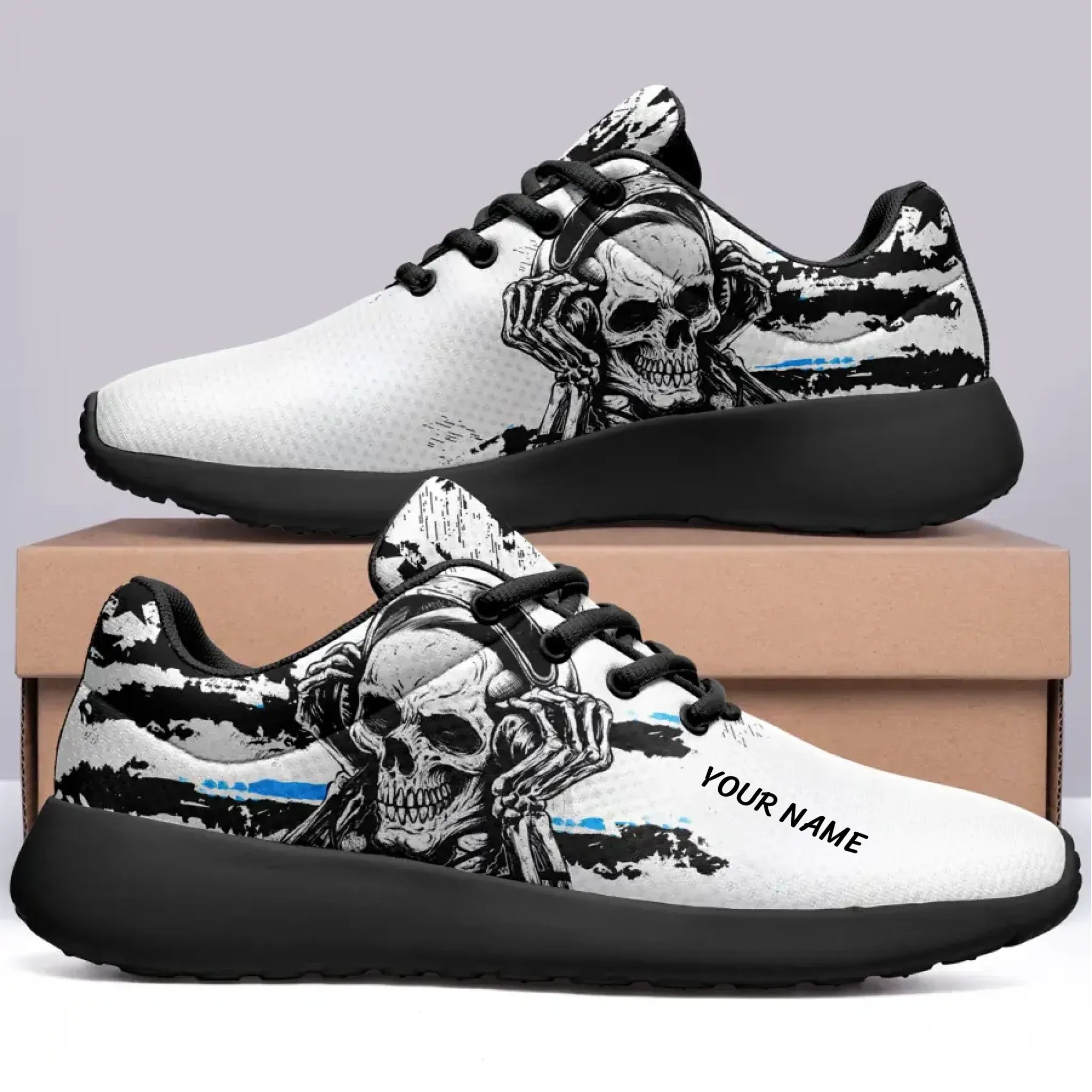 Buy One Get One White Color Personalized Skull Shoe Comfortable Shoe,
067-2302-002-1