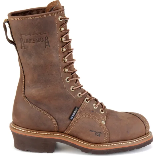 Carolina Men's Linesman 10" Composite Toe Waterproof Work Boot - Brown - CA1904