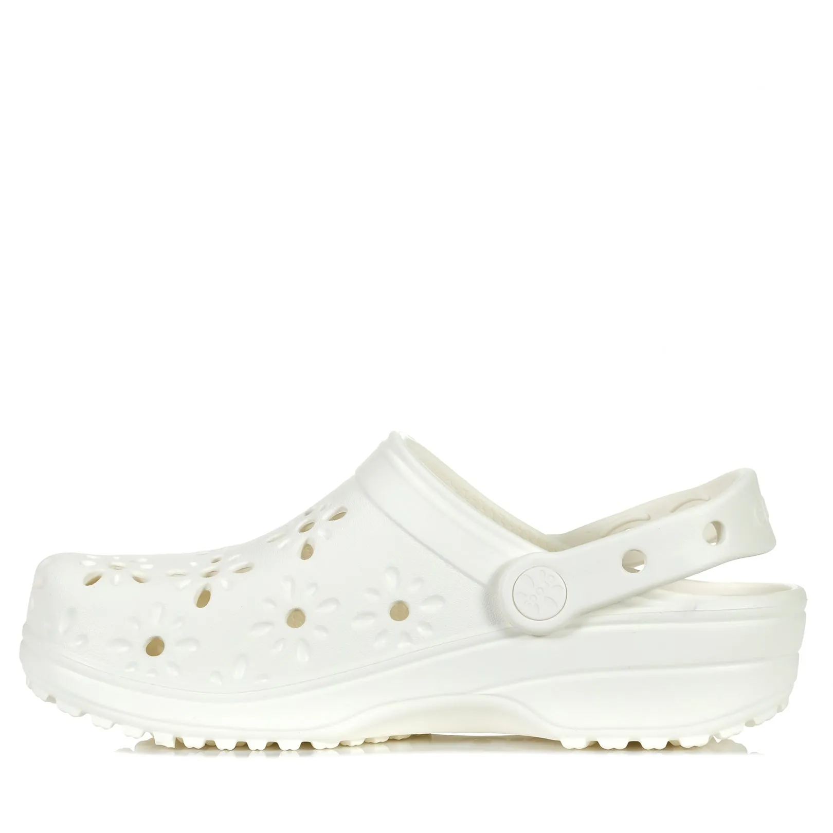 Crocs Classic Floral Cut Out Clog Chalk