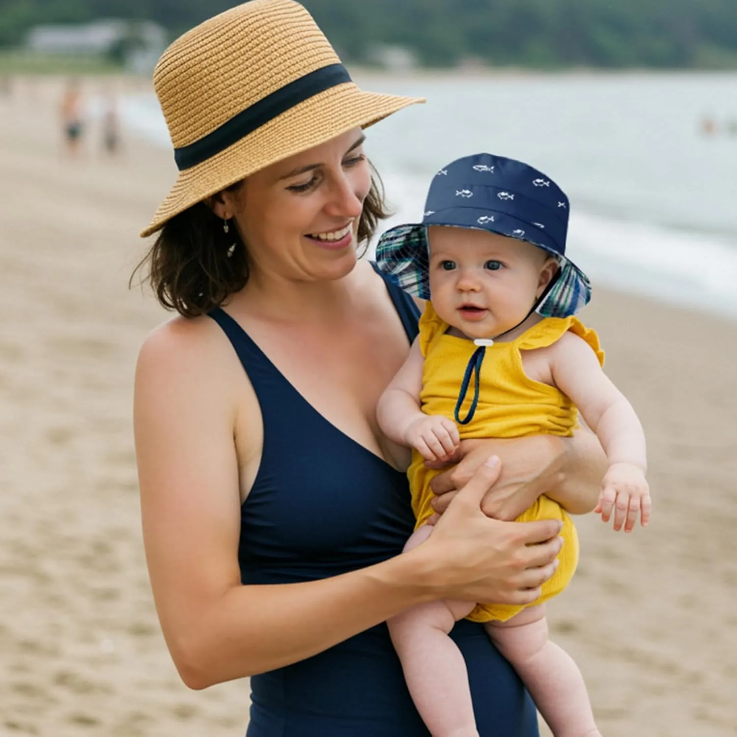 Durio UPF 50  Beach Baby Sun Hat Sun Protection Cute Wide Brim Summer Baby Boy Bucket Hats Toddler Sun Hats for Girl