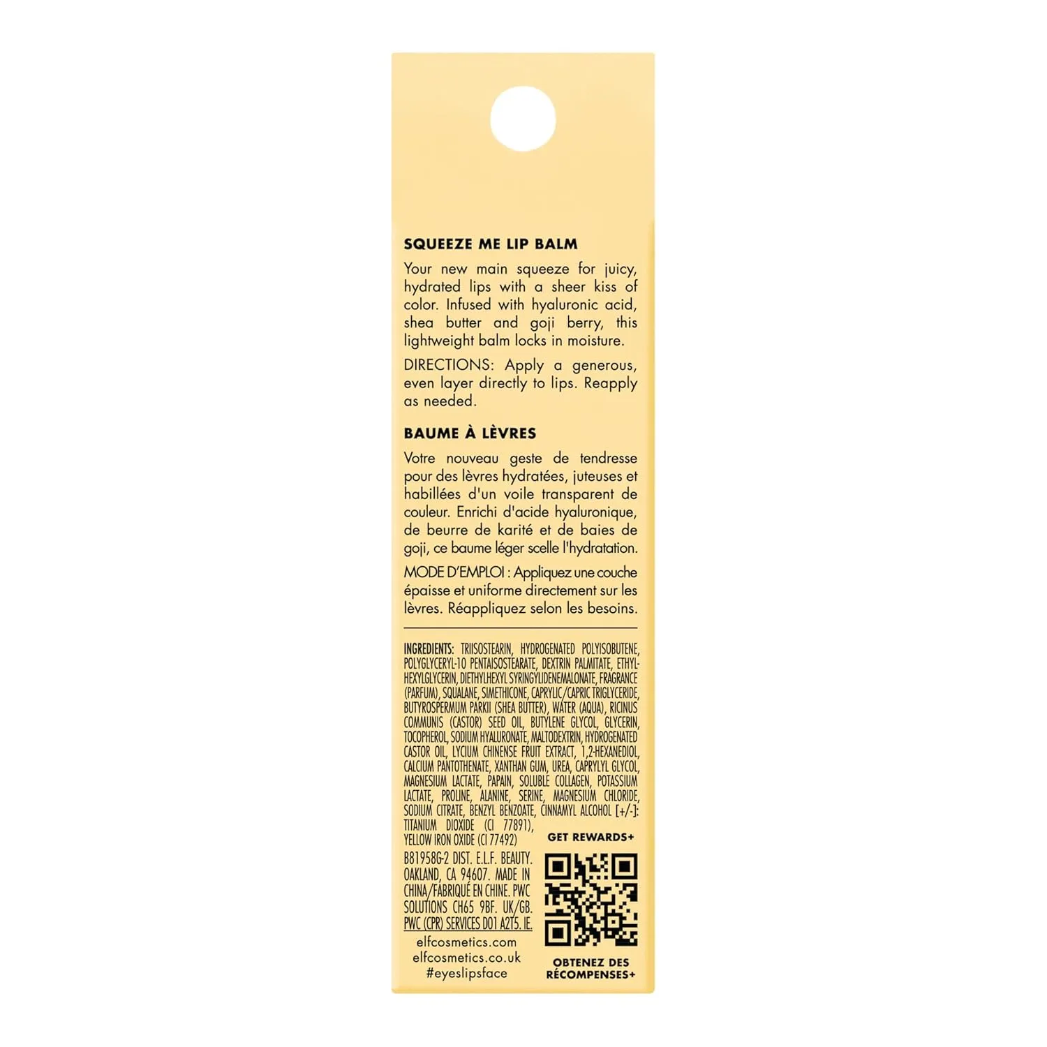 e.l.f. Squeeze Me Lip Balm, Moisturizing Lip Balm For A Sheer Tint Of Color, Infused With Hyaluronic Acid, Vegan & Cruelty-free, Vanilla Frosting