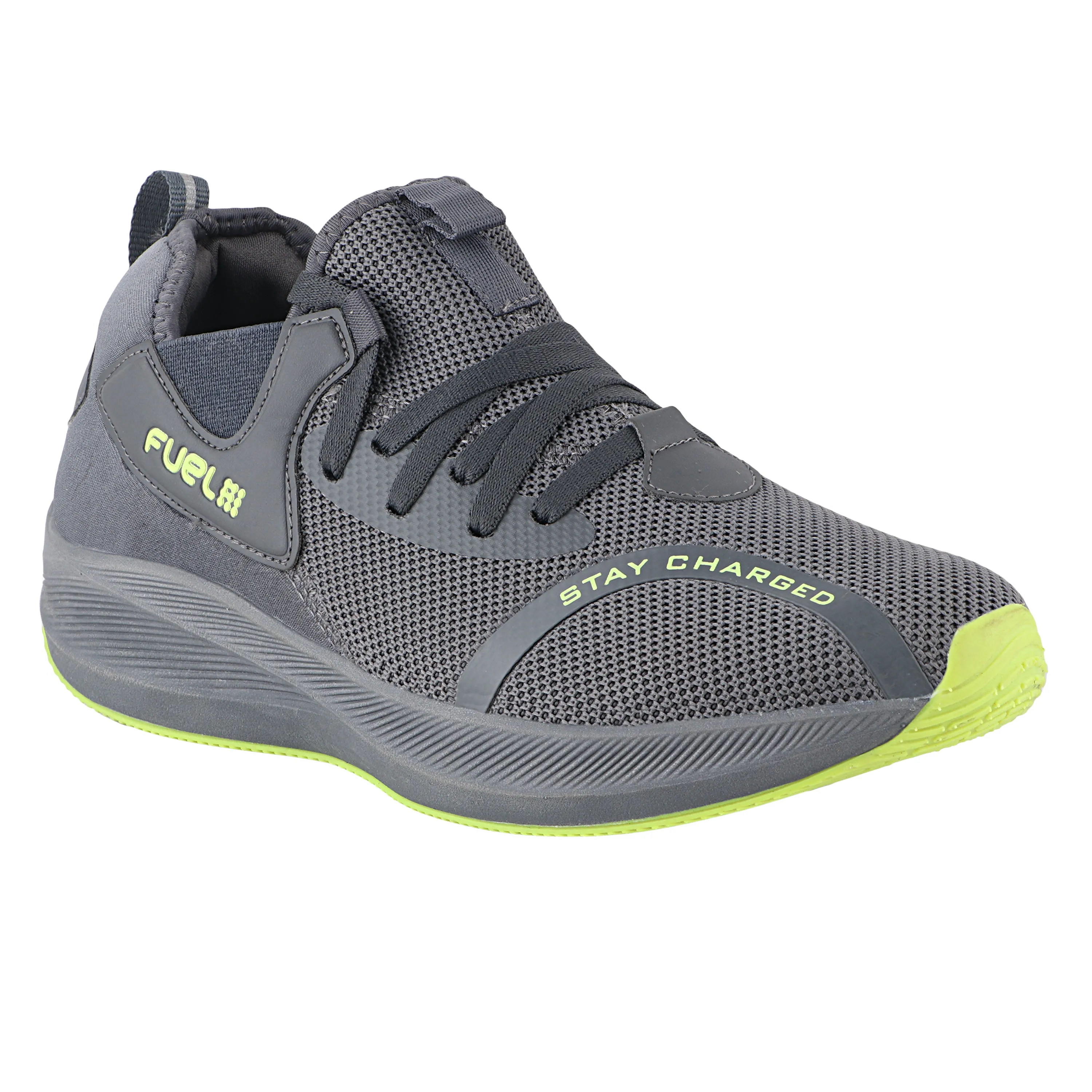 Fuel Wine Sports Shoes For Men (D-Grey-P-Green)