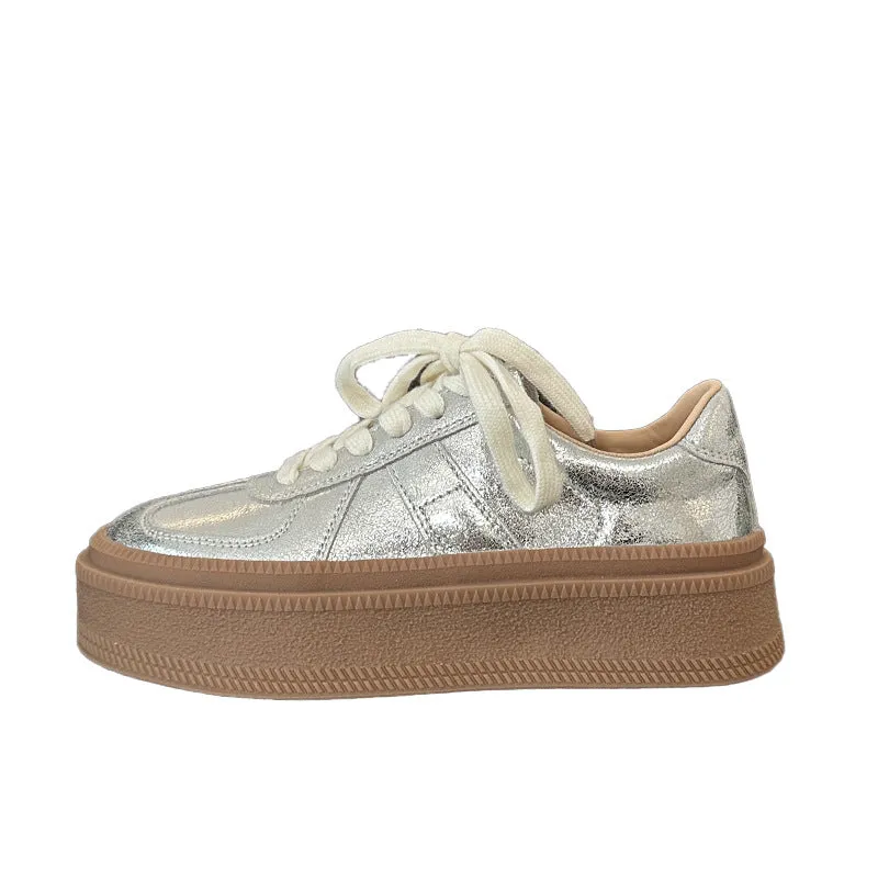 Golden Spring Lace-up Casual Shoes