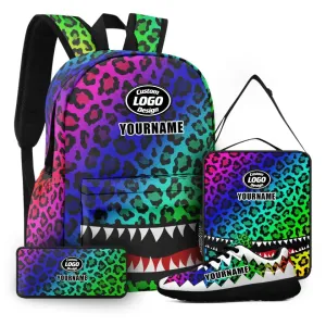 Holiday Gifts,Personalized Special Combo Offer, Custom Back to School Set 4 Packs  Shoes, Schoolbag ,Lunch Box Pencil Case