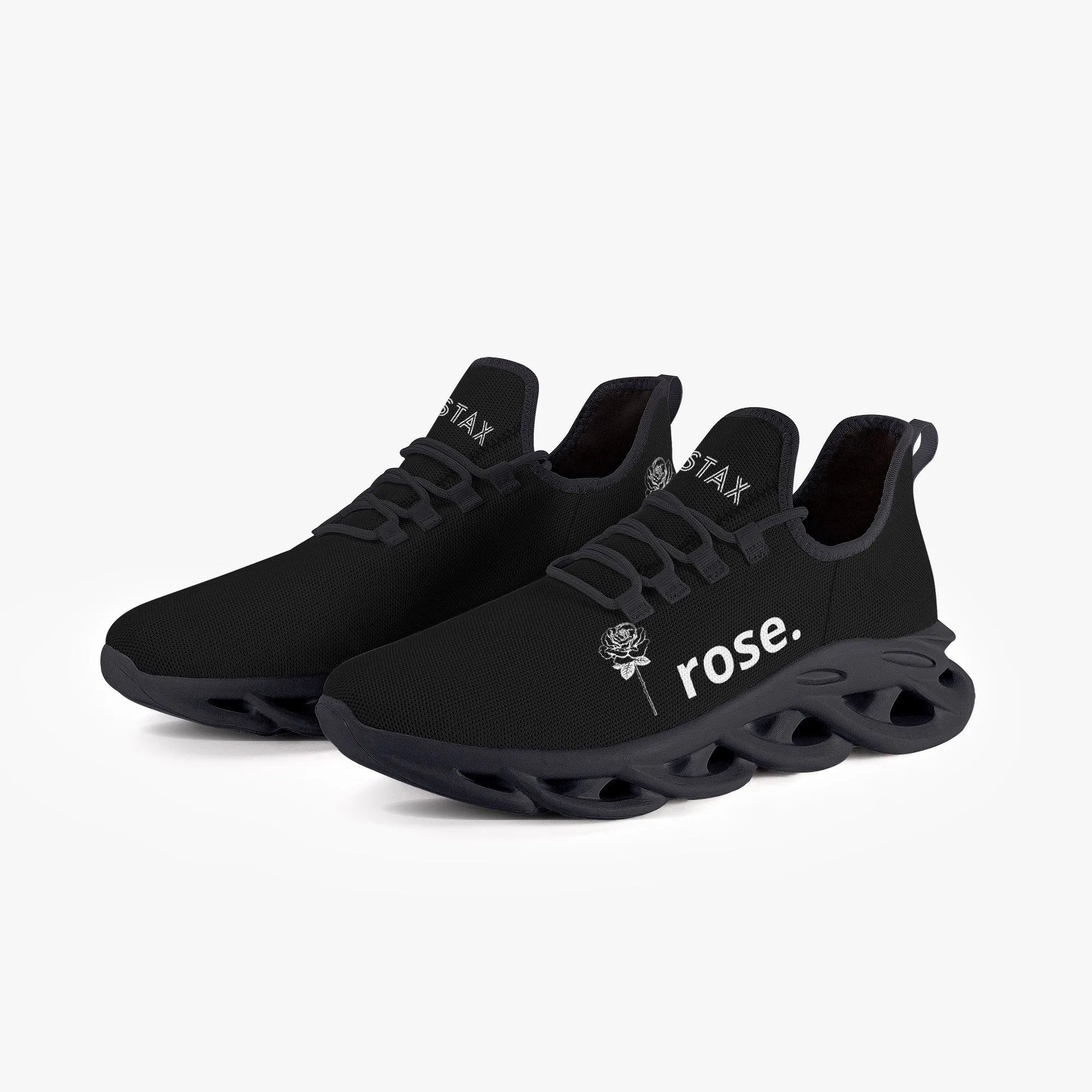 I Rose Bounce Mesh Knit Sneakers - Black