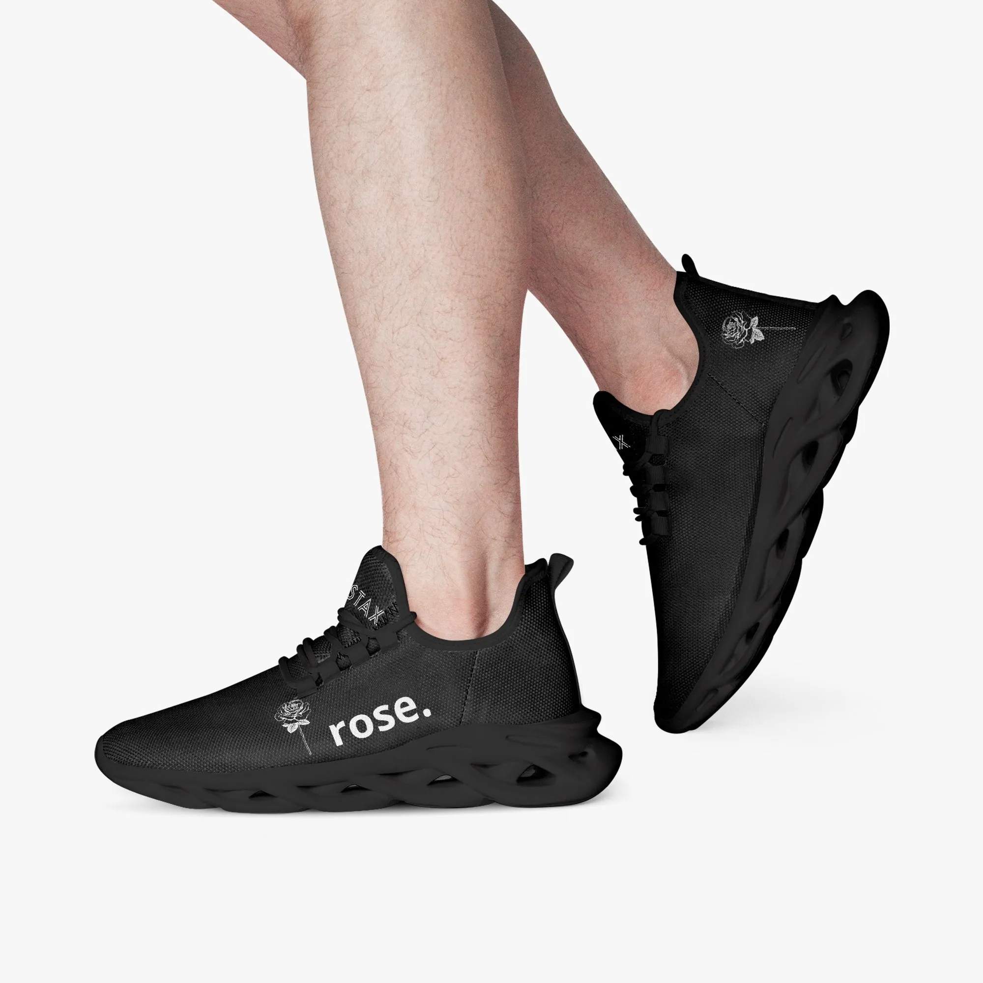I Rose Bounce Mesh Knit Sneakers - Black