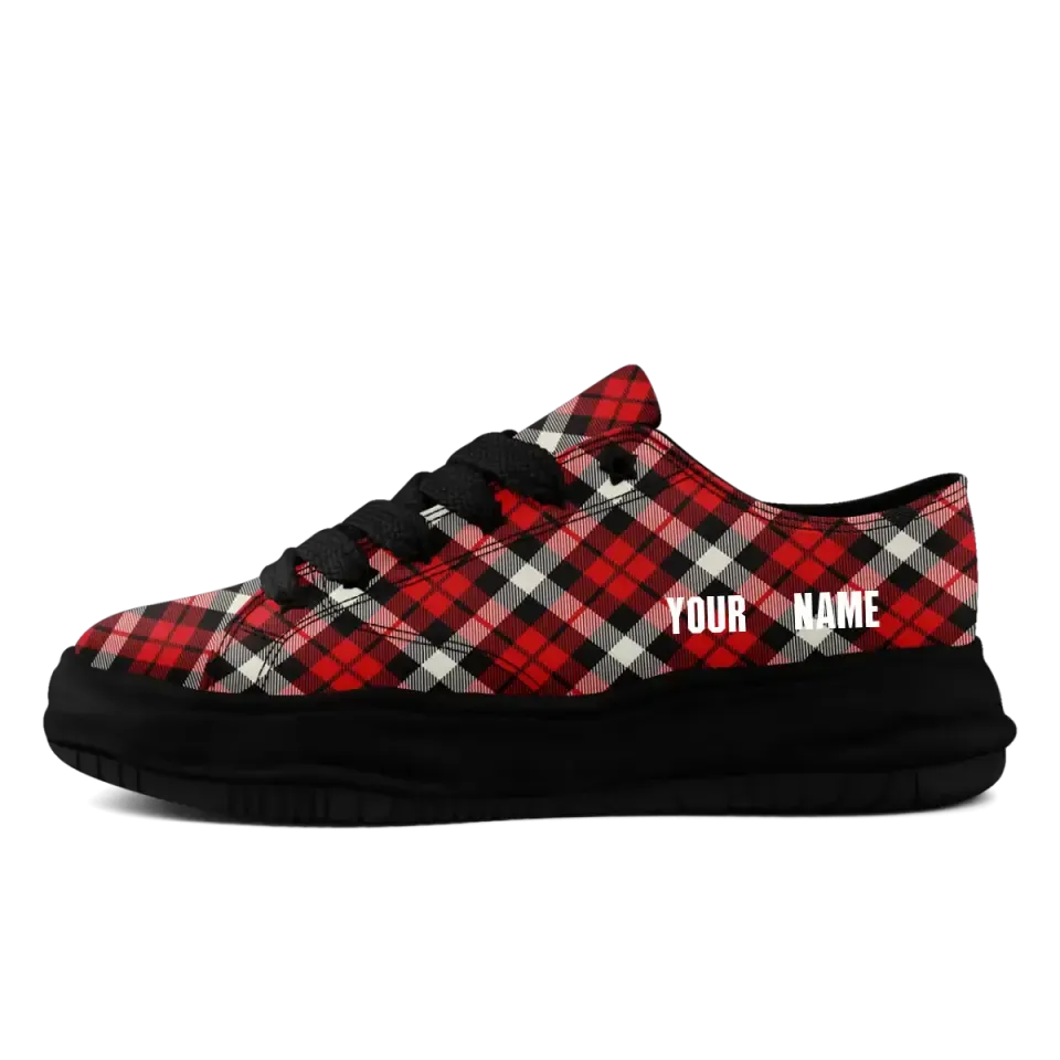 Luxury Gifts,Personalized Lattice Sneaker, Custom Canvas with Plaid Shoes, Gift for Back to School