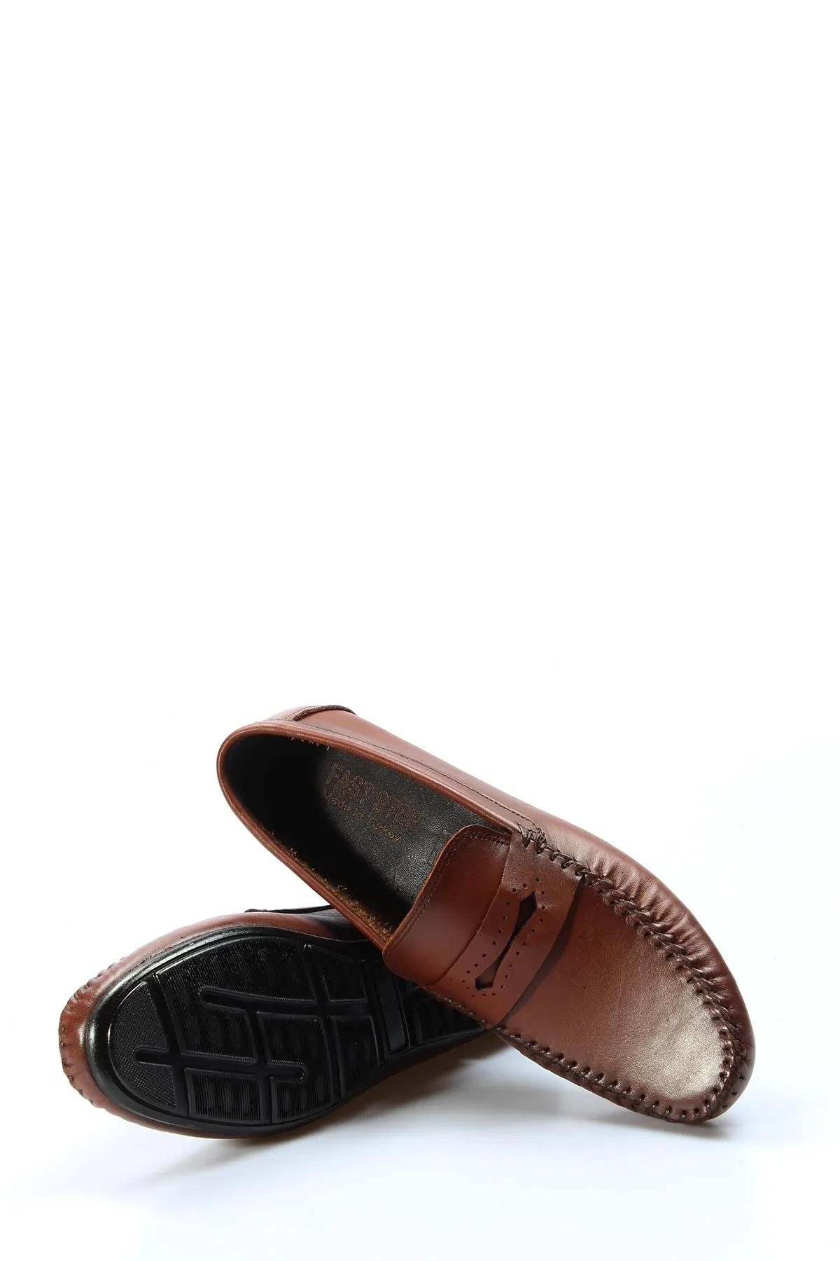 Men's Brown Leather Loafers with Hand-Stitched Detailing - Wessi