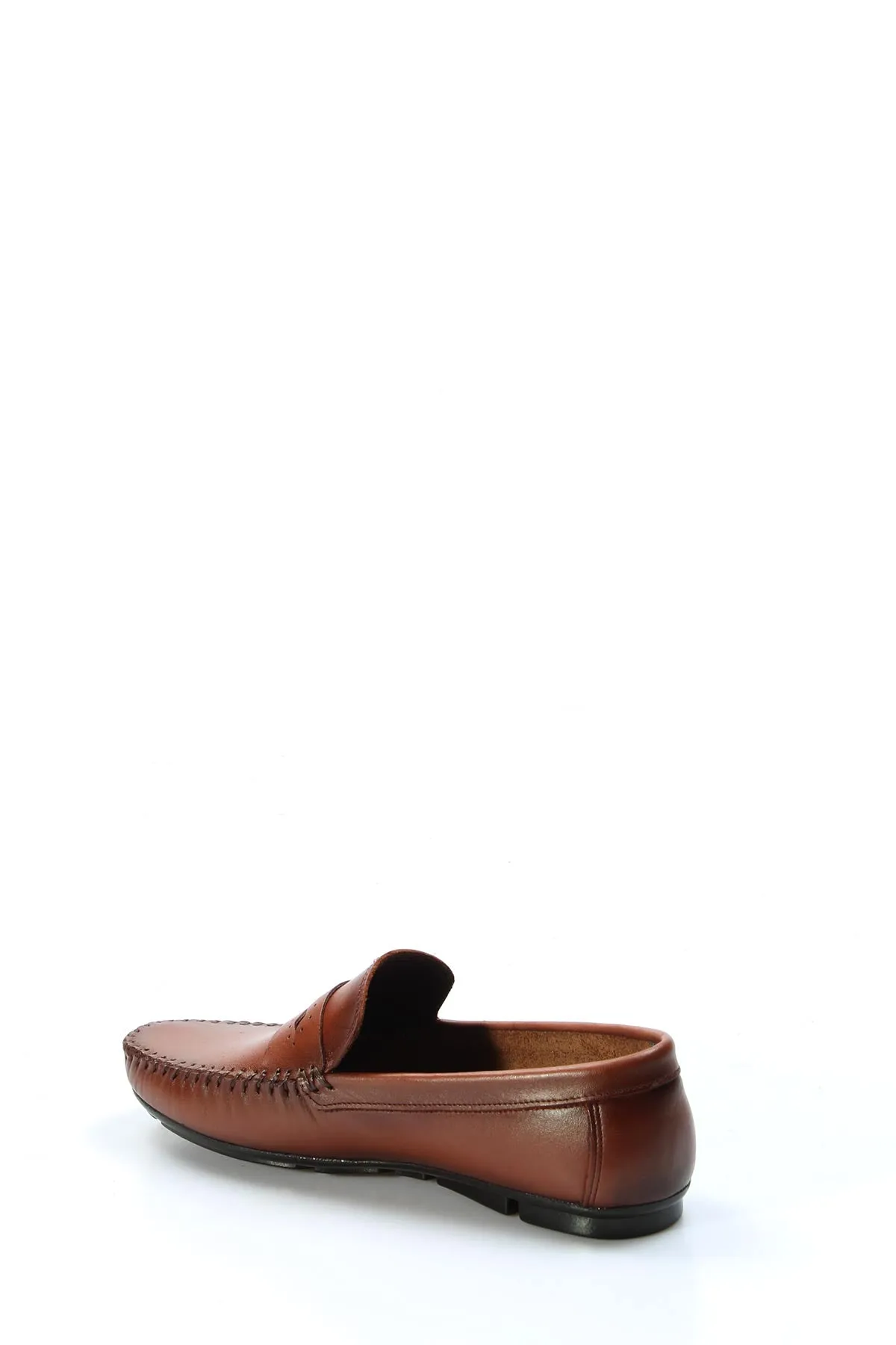 Men's Brown Leather Loafers with Hand-Stitched Detailing - Wessi