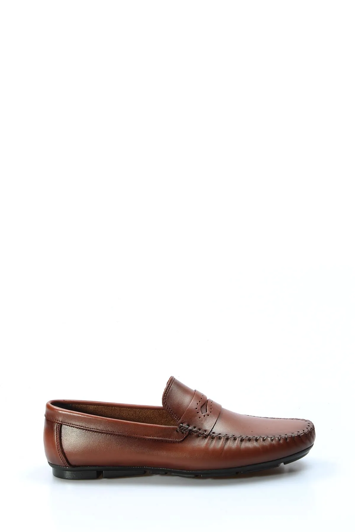 Men's Brown Leather Loafers with Hand-Stitched Detailing - Wessi