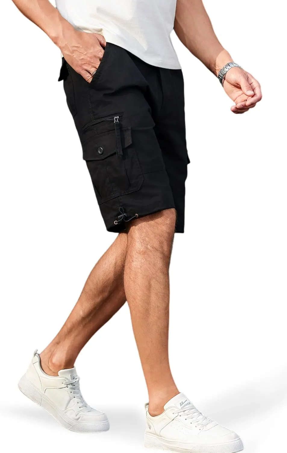 Men's Cargo Shorts with Multi-Pockets | Elastic Waist Cotton Relaxed Fit | 2025 Summer Casual