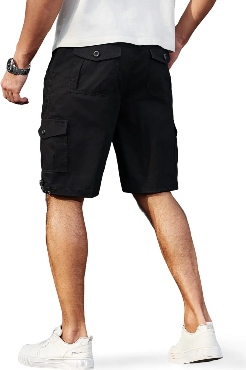 Men's Cargo Shorts with Multi-Pockets | Elastic Waist Cotton Relaxed Fit | 2025 Summer Casual