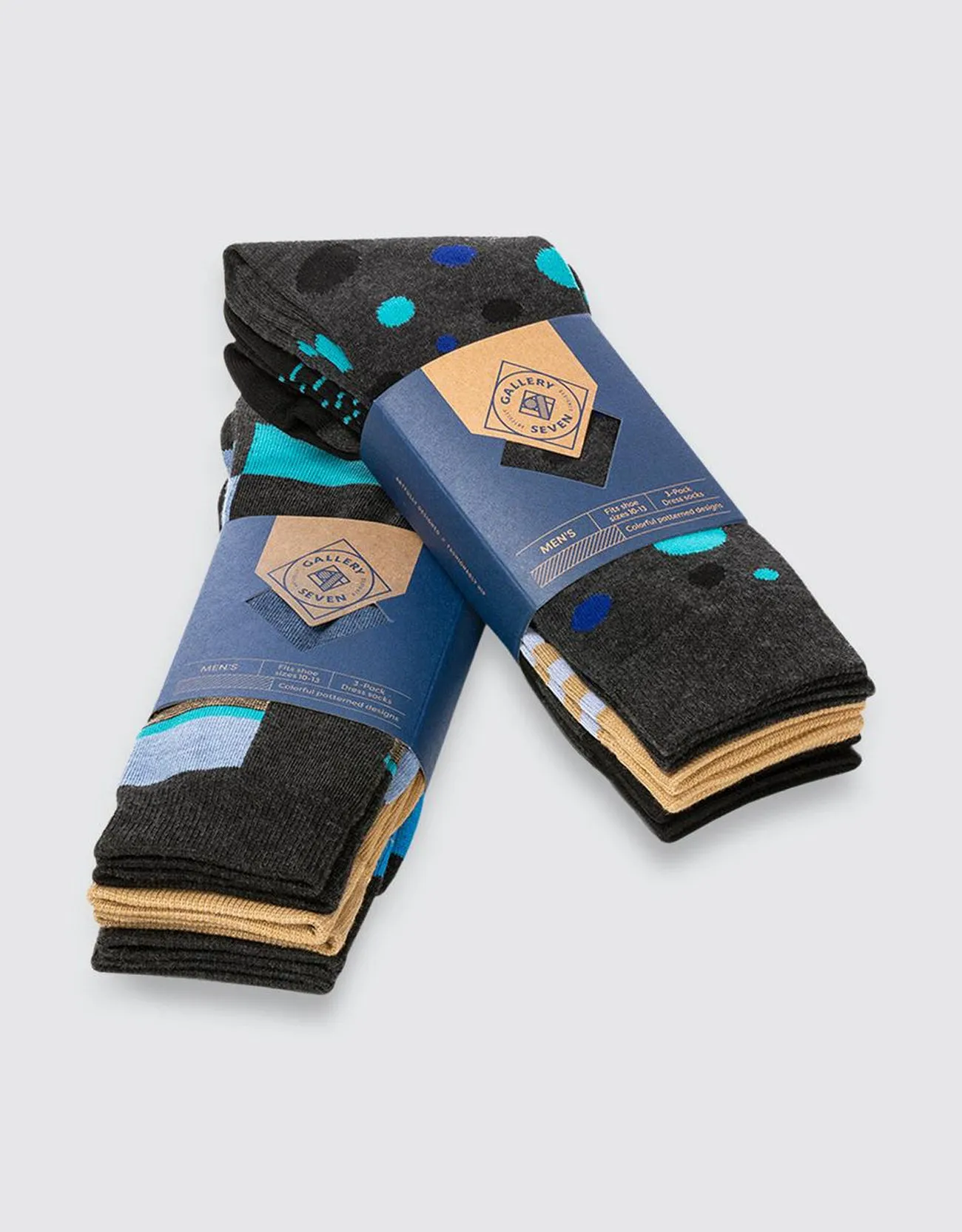 Men's Funky Colorful Dress Socks 6 Pack