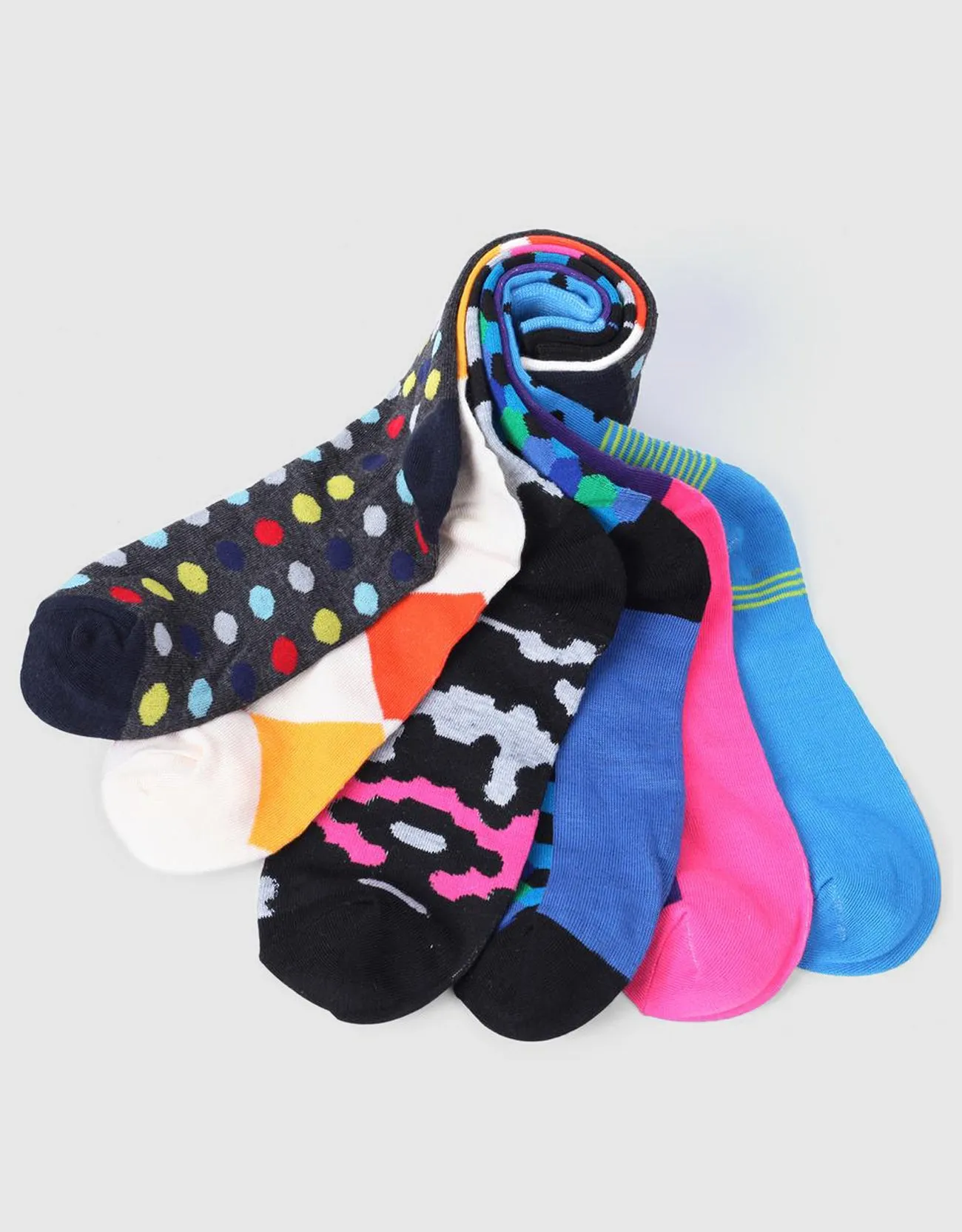 Men's Funky Colorful Dress Socks 6 Pack