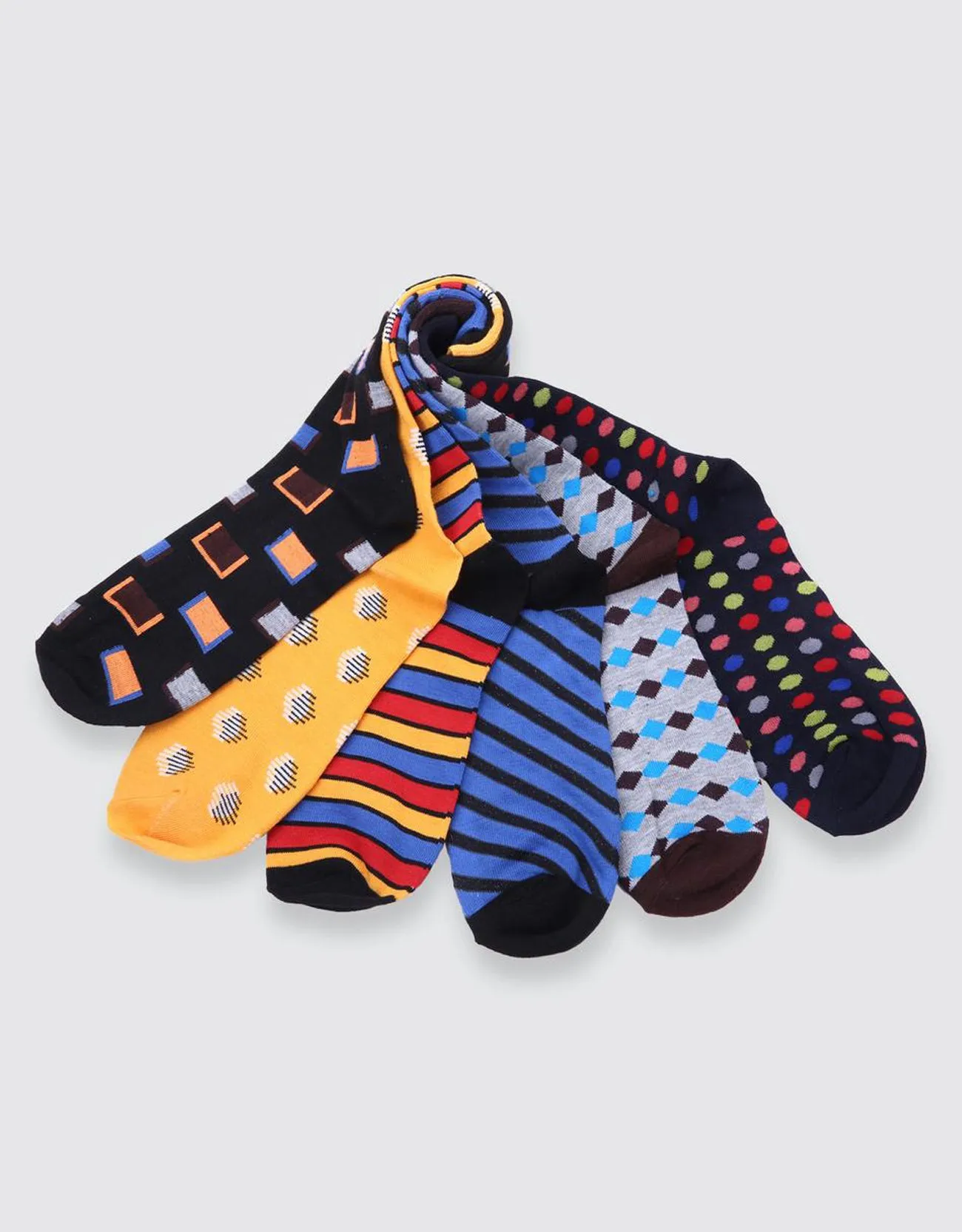 Men's Funky Colorful Dress Socks 6 Pack