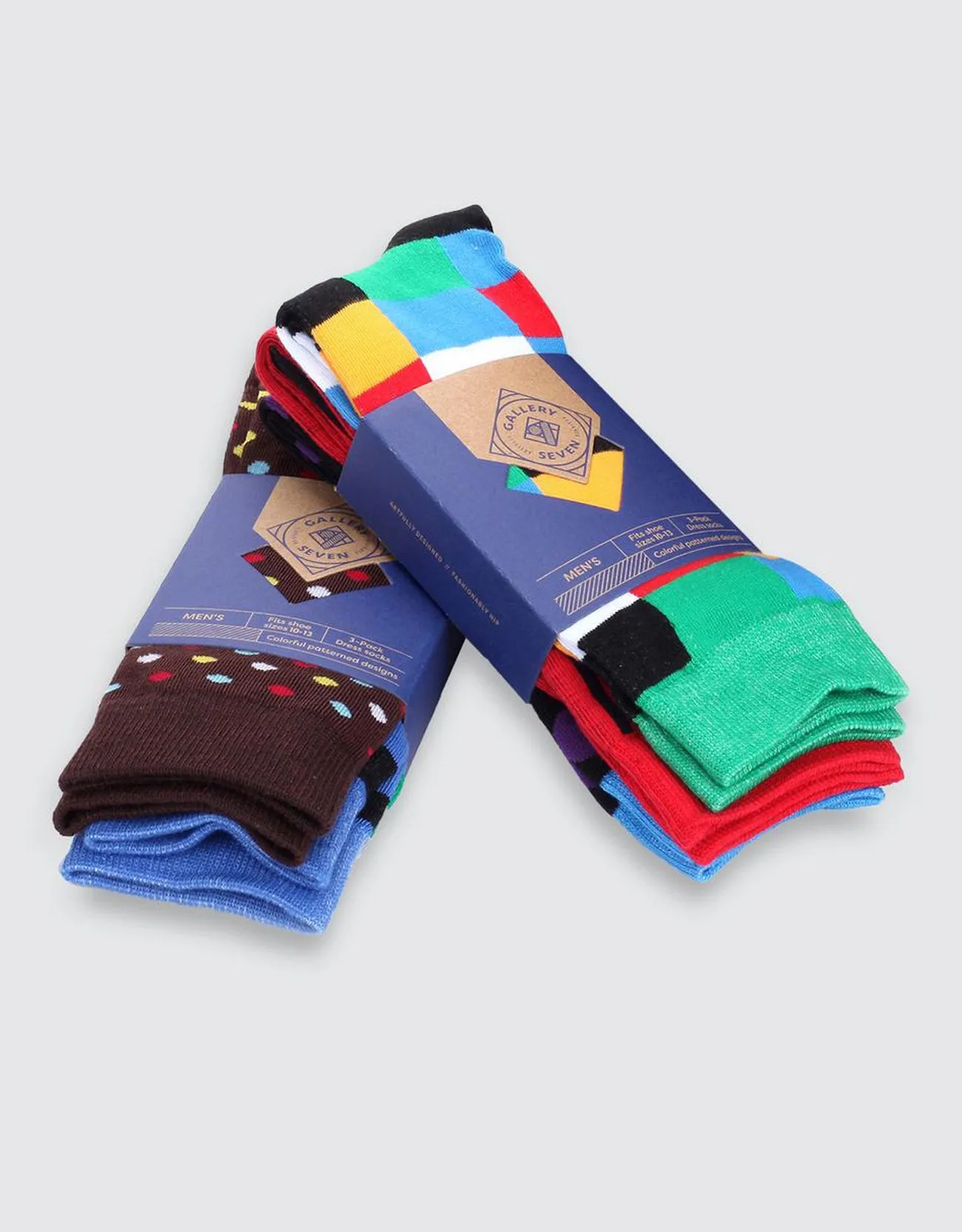 Men's Funky Colorful Dress Socks 6 Pack