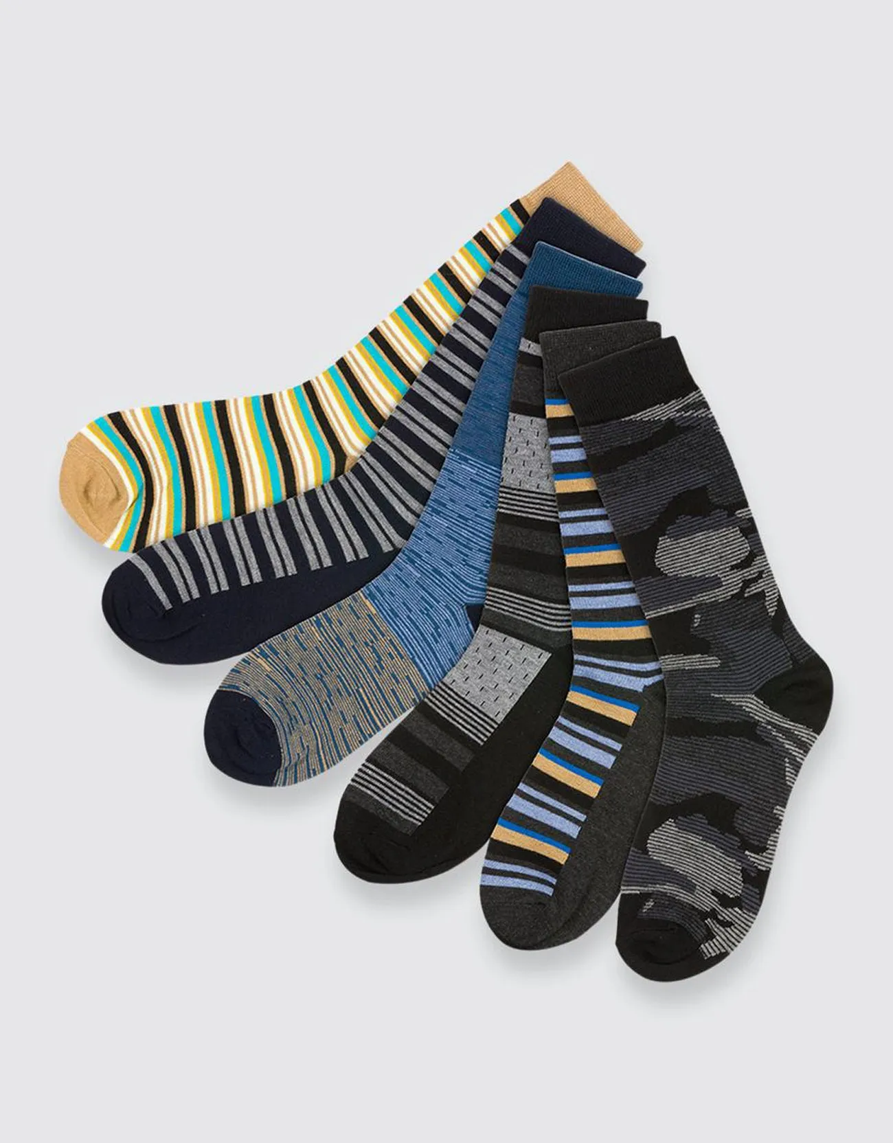 Men's Funky Colorful Dress Socks 6 Pack