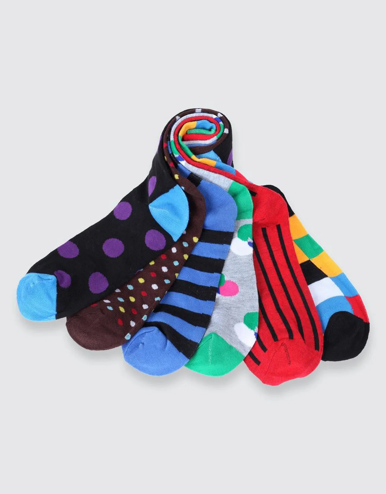 Men's Funky Colorful Dress Socks 6 Pack