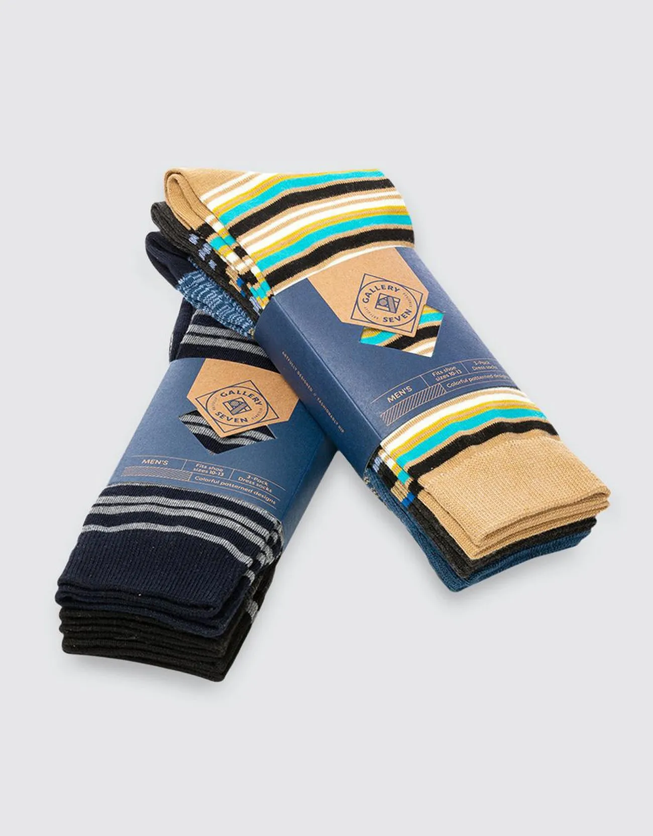 Men's Funky Colorful Dress Socks 6 Pack