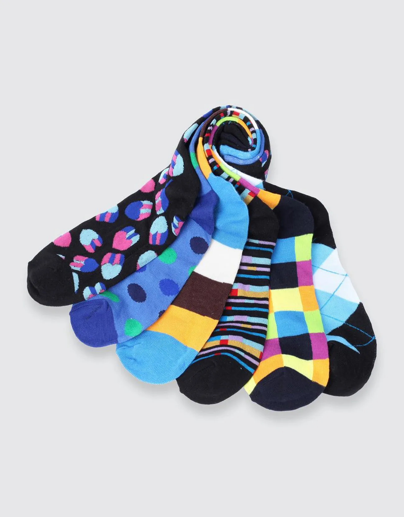 Men's Funky Colorful Dress Socks 6 Pack
