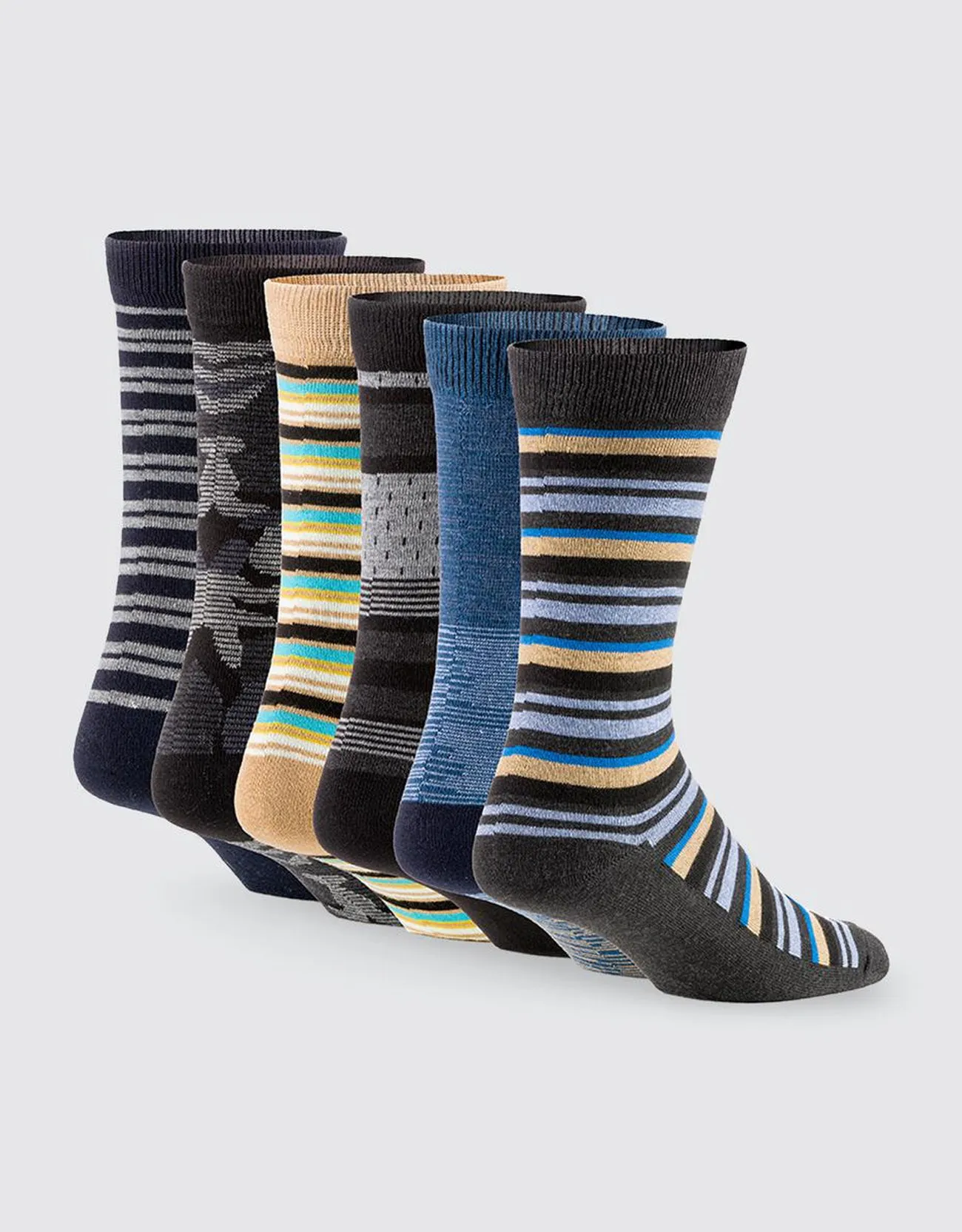 Men's Funky Colorful Dress Socks 6 Pack