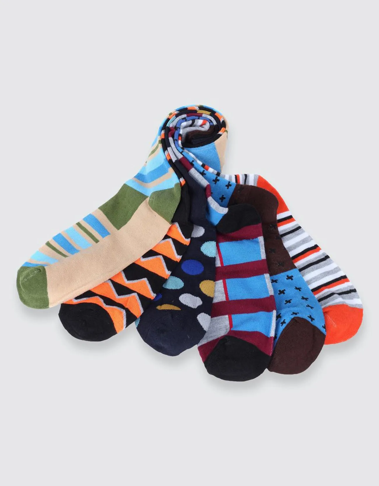Men's Funky Colorful Dress Socks 6 Pack