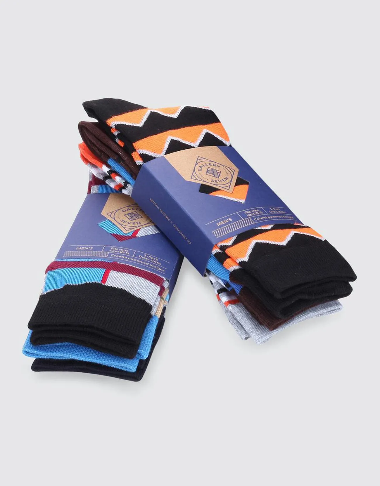 Men's Funky Colorful Dress Socks 6 Pack