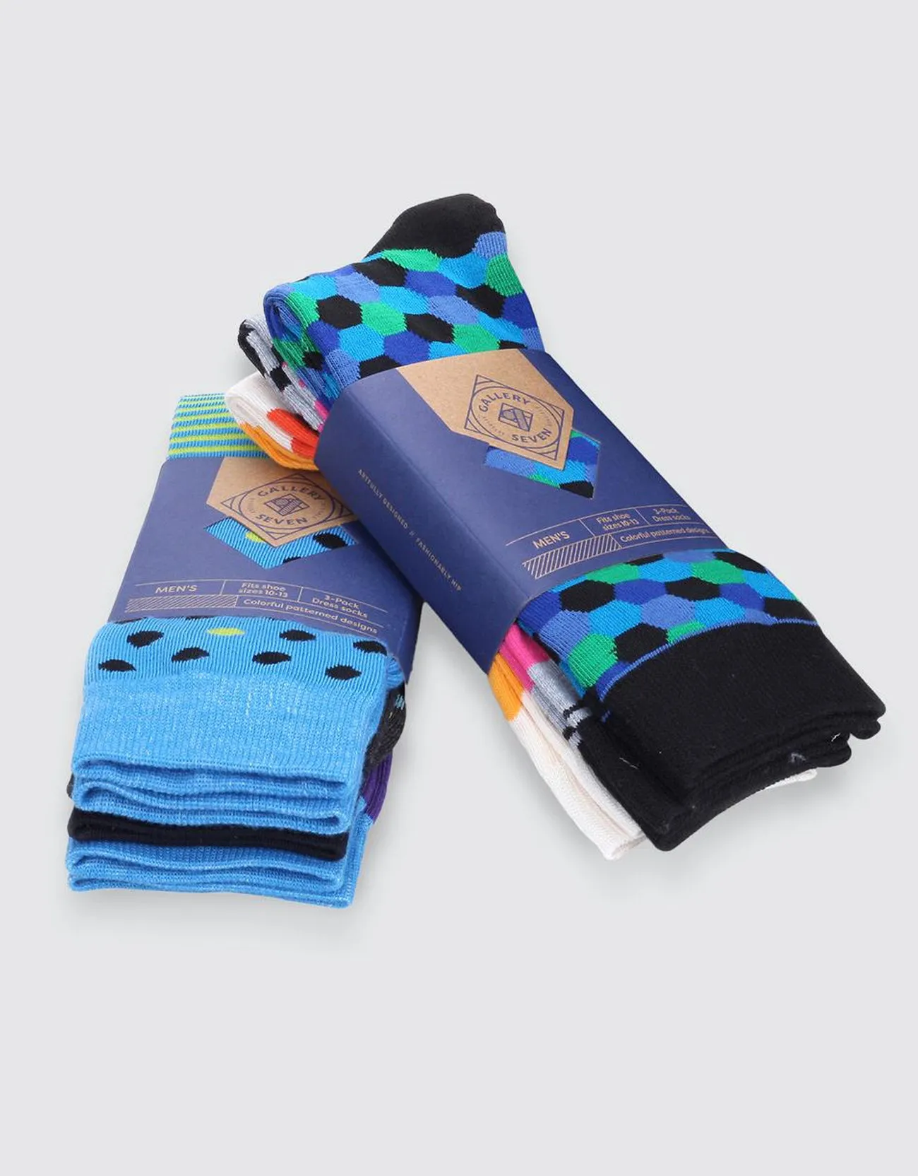 Men's Funky Colorful Dress Socks 6 Pack