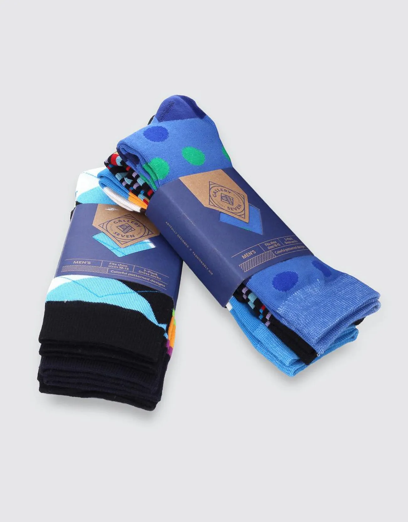 Men's Funky Colorful Dress Socks 6 Pack
