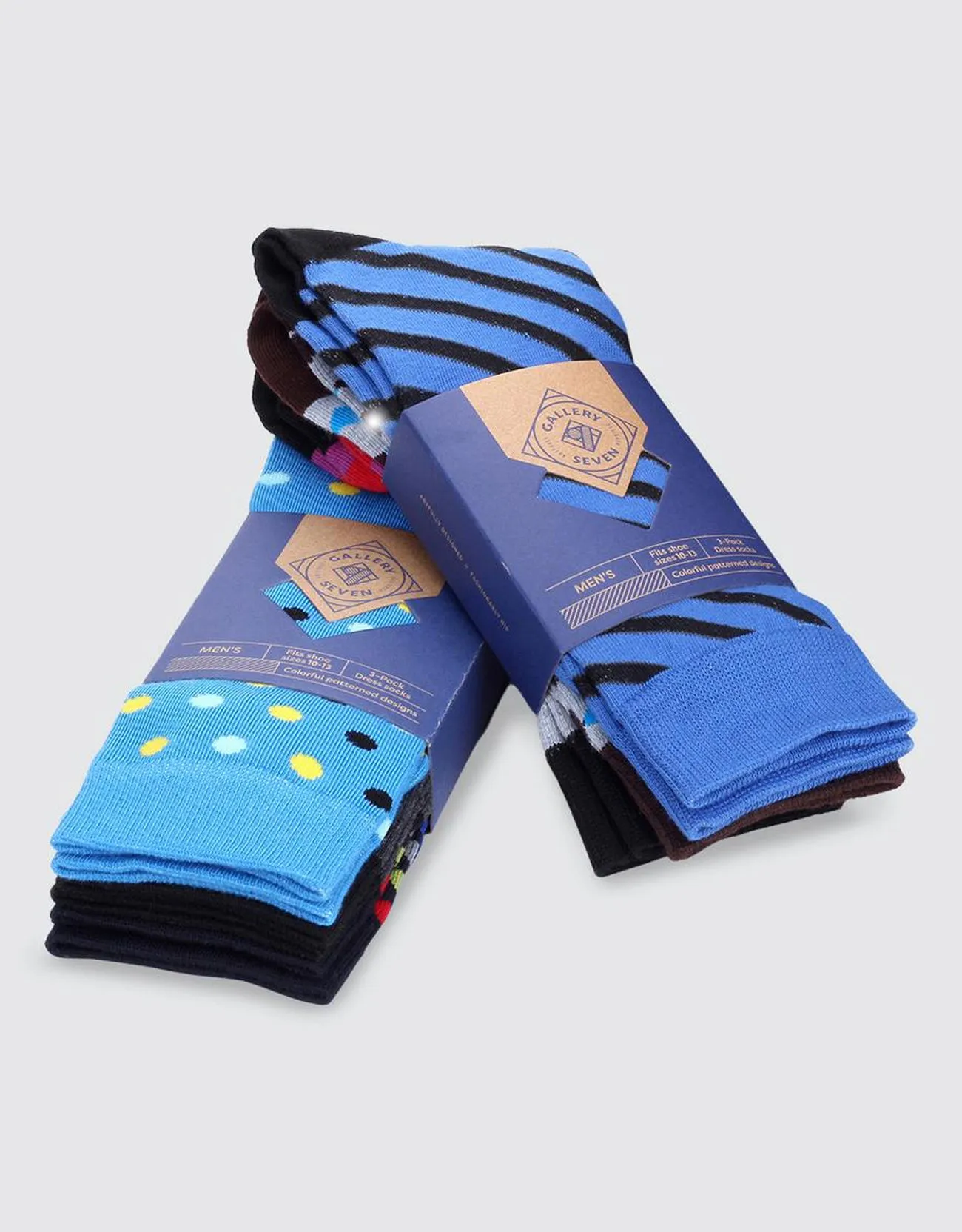 Men's Funky Colorful Dress Socks 6 Pack