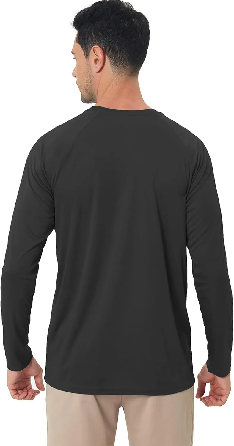 Men's Sun Protection Hoodie Rash Guard Shirts Long Sleeve UPF 50  Swim Fishing Shirt with Hood Lightweight UV SPF