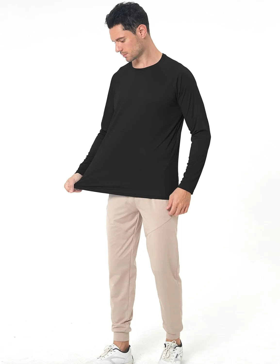 Men's Sun Protection Hoodie Rash Guard Shirts Long Sleeve UPF 50  Swim Fishing Shirt with Hood Lightweight UV SPF