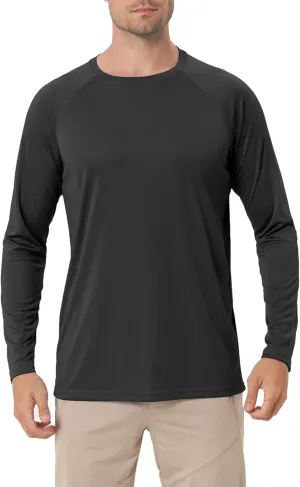 Men's Sun Protection Hoodie Rash Guard Shirts Long Sleeve UPF 50  Swim Fishing Shirt with Hood Lightweight UV SPF