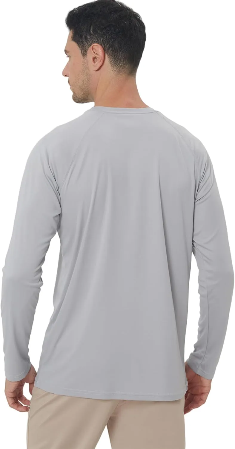 Men's Sun Protection Hoodie Rash Guard Shirts Long Sleeve UPF 50  Swim Fishing Shirt with Hood Lightweight UV SPF