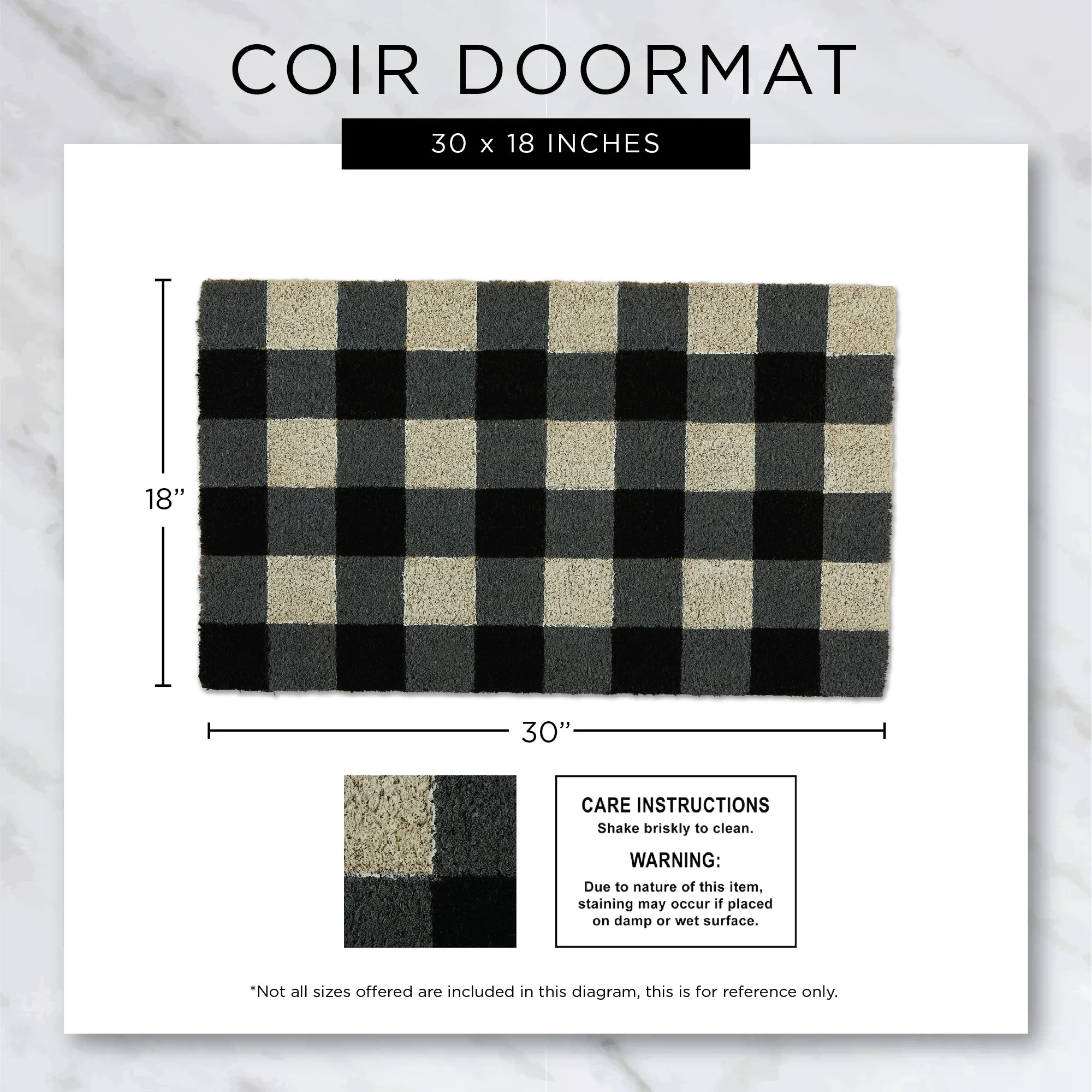 Navy & White Buffalo Check  Doormat