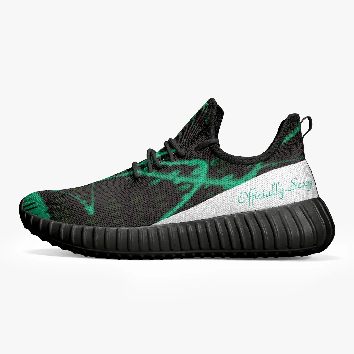 Officially Sexy Baby Mint & White Laser Print Mesh Knit Sneakers - With White or Black Sole