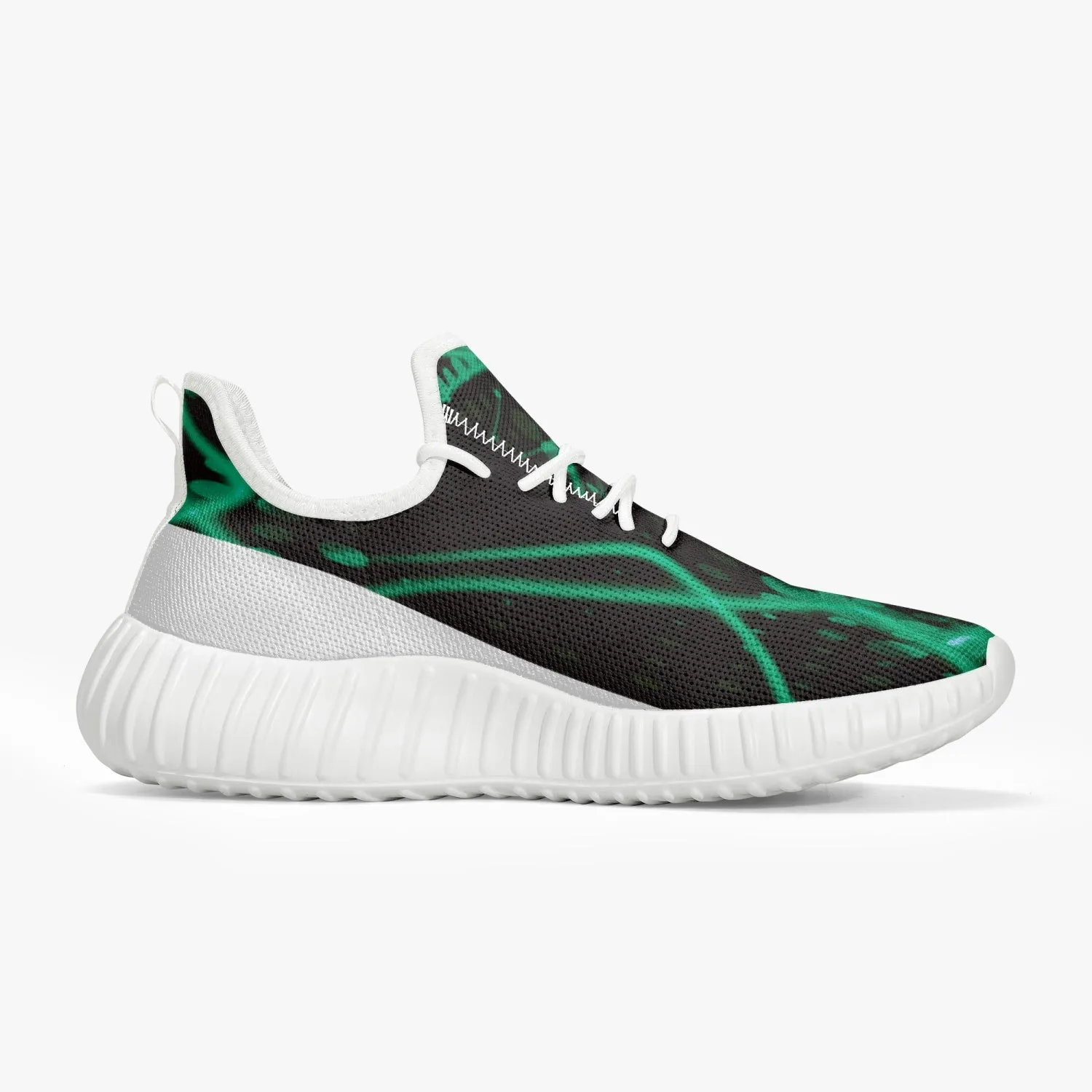 Officially Sexy Baby Mint & White Laser Print Mesh Knit Sneakers - With White or Black Sole