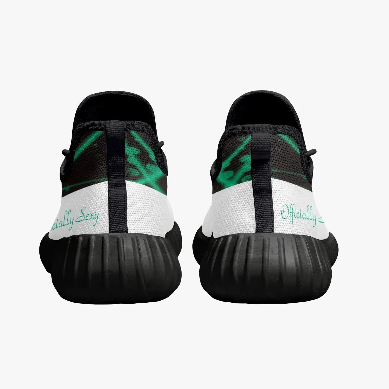 Officially Sexy Baby Mint & White Laser Print Mesh Knit Sneakers - With White or Black Sole