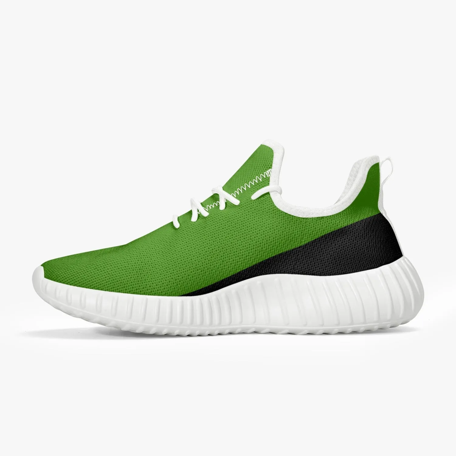 Officially Sexy Green & Black Laser Mesh Knit Sneakers - With White or Black Sole