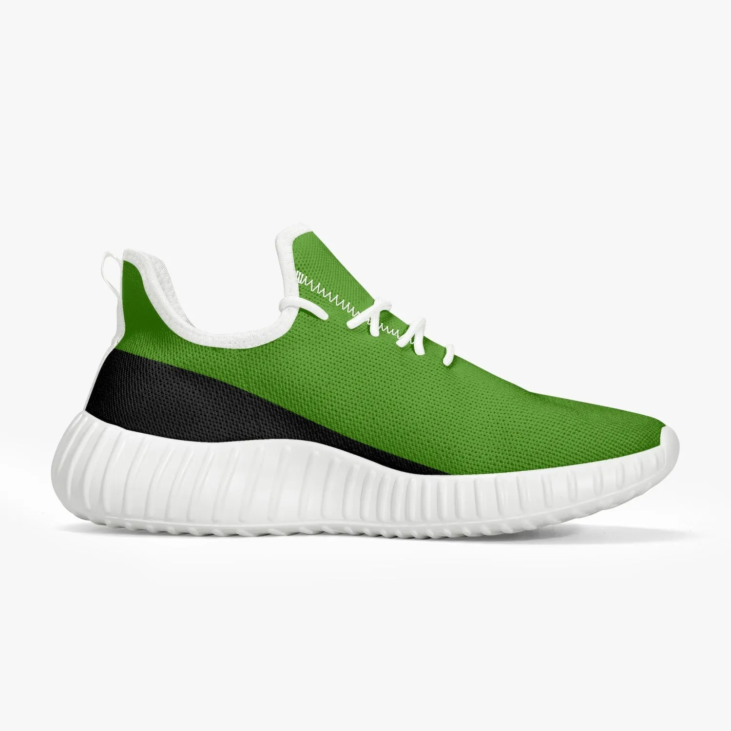 Officially Sexy Green & Black Laser Mesh Knit Sneakers - With White or Black Sole