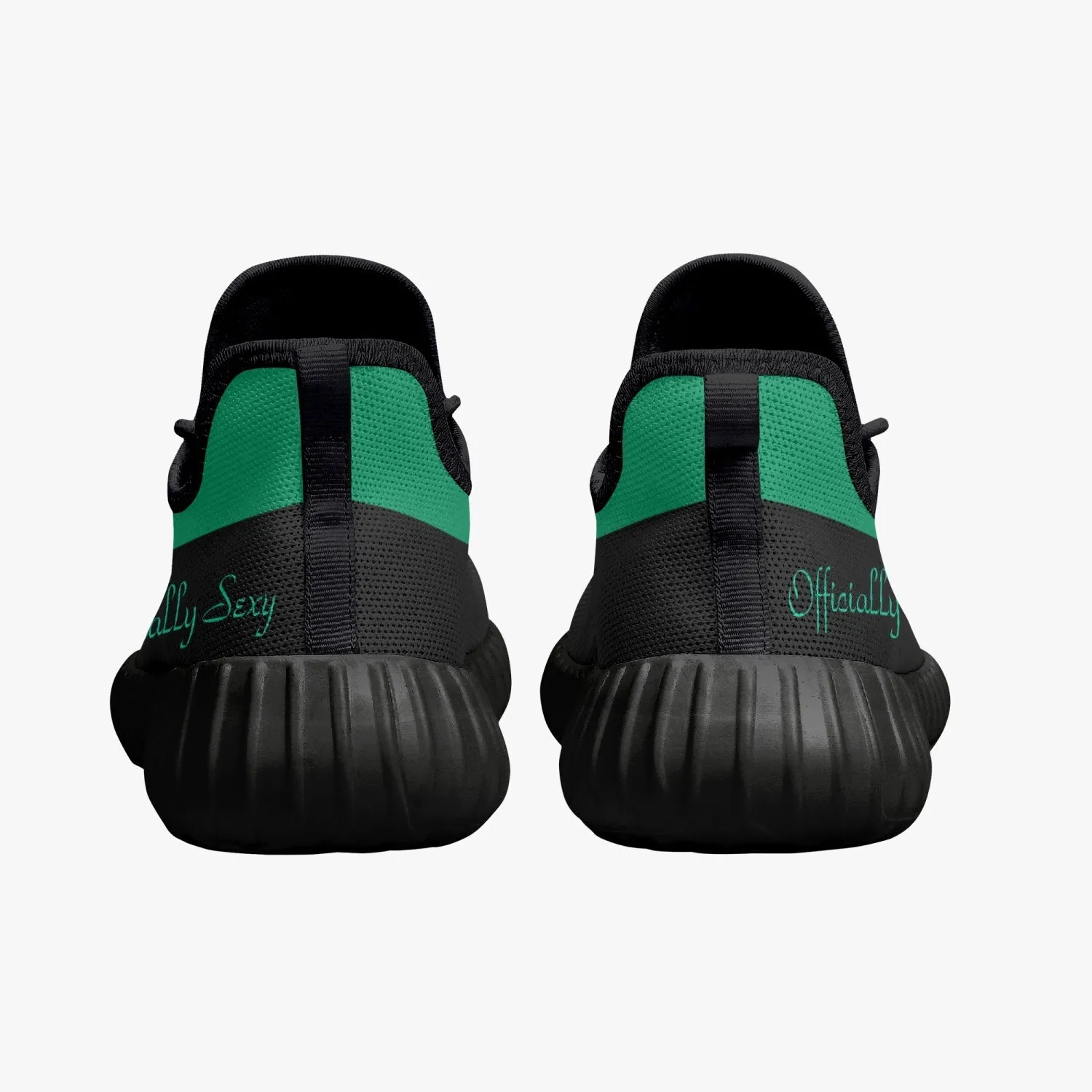 Officially Sexy Mint & Black Laser Mesh Knit Sneakers - With White or Black Sole