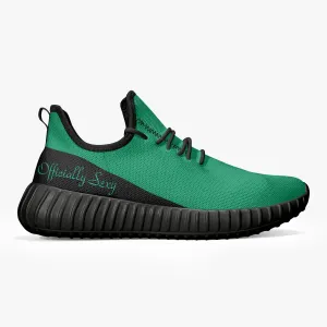 Officially Sexy Mint & Black Laser Mesh Knit Sneakers - With White or Black Sole