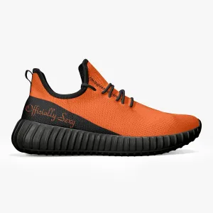 Officially Sexy Orange & Black Laser Mesh Knit Sneakers - With White or Black Sole
